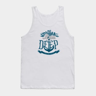 Nautical lettering: my love deep like the ocean Tank Top